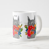 Blume Cat Jumbo-Tasse (Vorderseite Rechts)