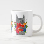 Blume Cat Jumbo-Tasse (Rechts)
