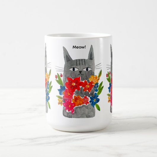 Blume Cat Kaffeetasse (Mittel)