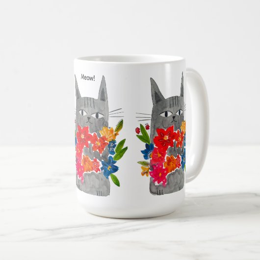 Blume Cat Kaffeetasse (VorderseiteRechts)