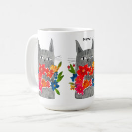 Blume Cat Kaffeetasse