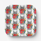 Blume Cat Pappteller (Vorderseite)