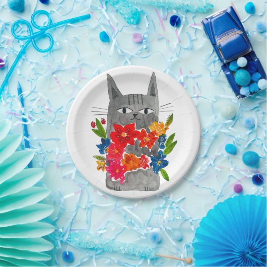 Blume Cat Pappteller (Party)