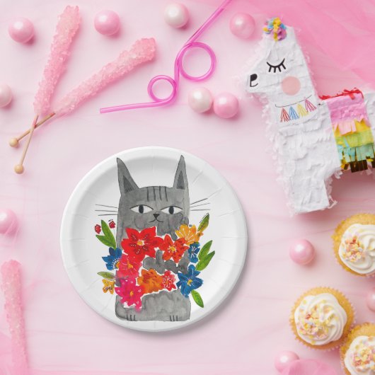Blume Cat Pappteller (Party)