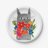 Blume Cat Pappteller (Vorderseite)
