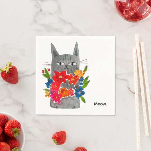 Blume Cat Serviette (Beispiel)