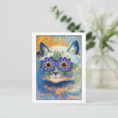 Blume Cat von Louis Wain Postkarte (Stehend Vorderseite)