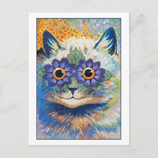 Blume Cat von Louis Wain Postkarte