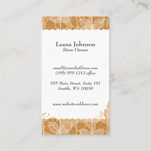 Blume | Chalk Doodle Visitenkarte (Rückseite)