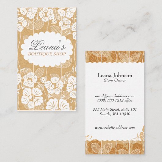 Blume | Chalk Doodle Visitenkarte (Vorne/Hinten)