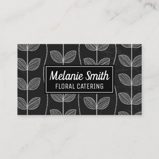 Blume Chalk Doodles Visitenkarte (Vorderseite)
