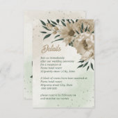 Blume Champagner Begleitkarte (Vorne/Hinten)