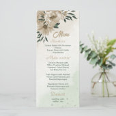 Blume Champagner Menükarte (Stehend Vorderseite)