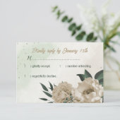 Blume Champagner RSVP Karte (Stehend Vorderseite)