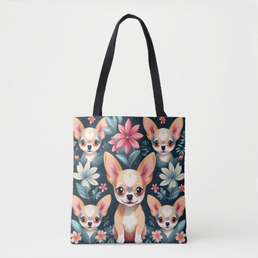 Blume Chihuahua Pet Tasche (Vorderseite)