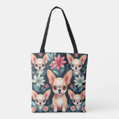 Blume Chihuahua Pet Tasche (Rückseite)