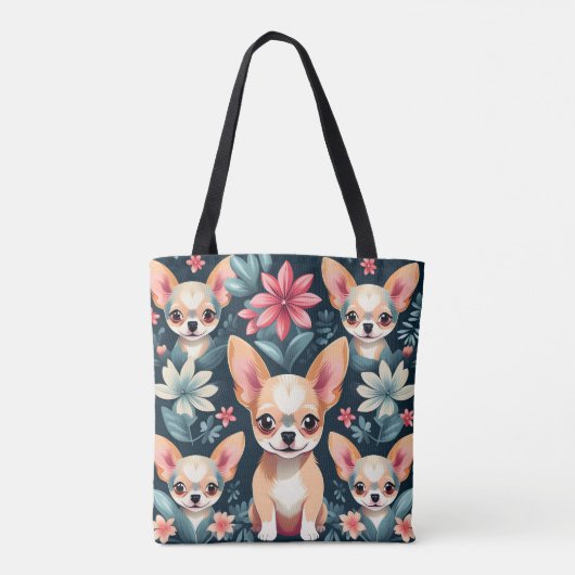 Blume Chihuahua Pet Tasche (Rückseite)
