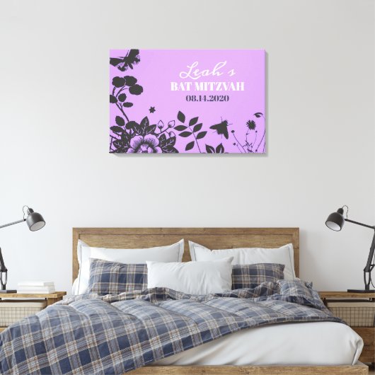 BLUME CHILD Bat Mitzvah Sign-In Memory-Board Leinwanddruck (Insitu (Schlafzimmer))