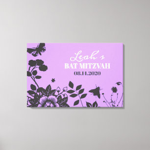 BLUME CHILD Bat Mitzvah Sign-In Memory-Board Leinwanddruck