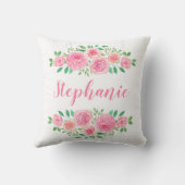 Blume Child Pink Roses Girl's Name Kissen (Rückseite)