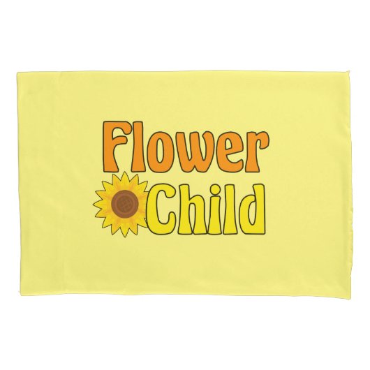 Blume Child Yellow Hippie Girl Kissenbezug (Vorderseite)