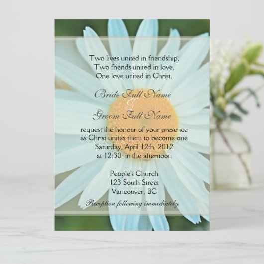 Blume Christliche Hochzeit Einladung (Stehend Vorderseite)