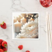 Blume Chrysanthemum und Kerzen Serviette (Beispiel)