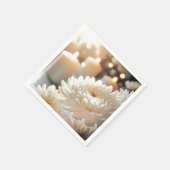 Blume Chrysanthemum und Kerzen Serviette (Ecke)