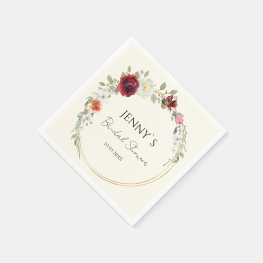 Blume Circle Wedding Brautparty Serviette (Ecke)