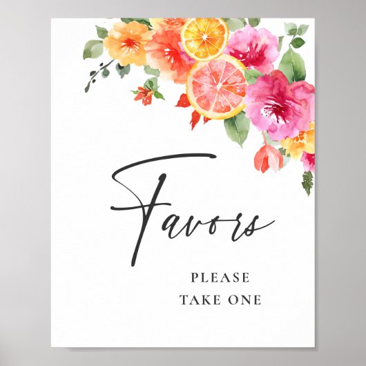 Blume Citrus Slice Brautparty Favoriten Poster (Vorne)