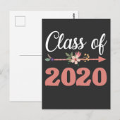 Blume Class of 2020 High School Postkarte (Vorne/Hinten)