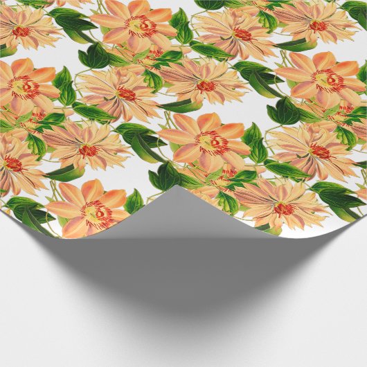 Blume Clematis Gelb Weiß Geschenkpapier (Ecke)