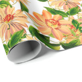 Blume Clematis Gelb Weiß Geschenkpapier (Rolleneckpunkt)