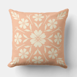 Blume Clock Medallion Coral Kissen