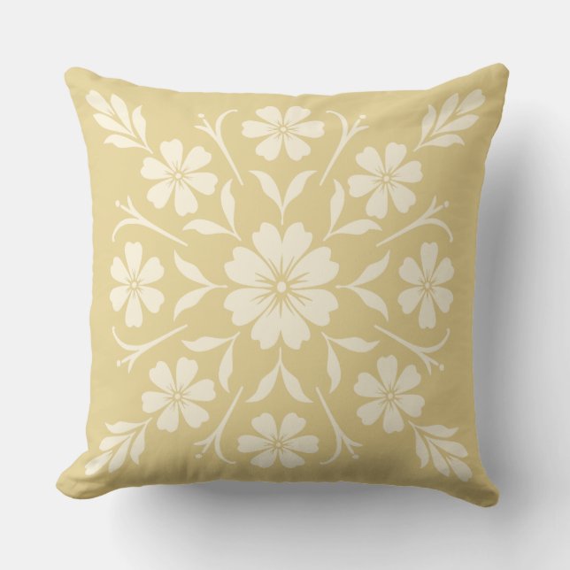 Blume Clock Medallion Gold Kissen (Vorderseite)