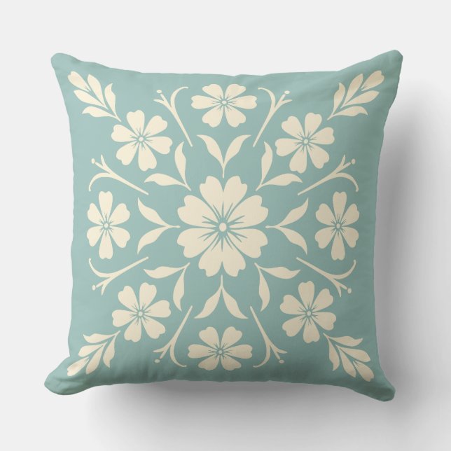 Blume Clock Medallion Sage Kissen (Vorderseite)