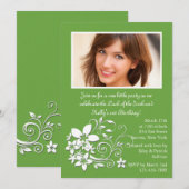 Blume Cluster Öko-Foto Einladung (Vorne/Hinten)