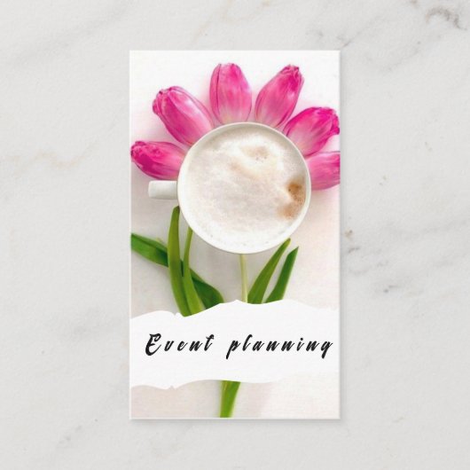 Blume Coffee Event Planning Moderne Visitenkarte (Vorderseite)