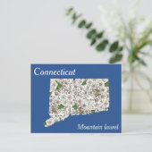 Blume-Collage für Connecticut-Staat Postkarte (Stehend Vorderseite)
