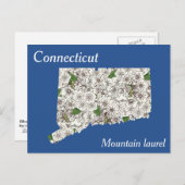 Blume-Collage für Connecticut-Staat Postkarte (Vorne/Hinten)