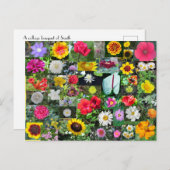 Blume Collage Postcard Postkarte (Vorne/Hinten)
