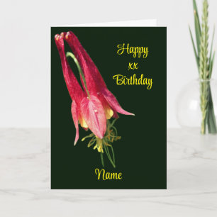 Blume Columbine Personalisiert Geburtstag Karte