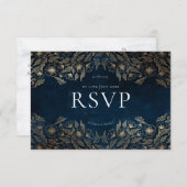 Blume Confetti, blau-weiß Einladung (Vorne/Hinten)