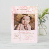 Blume Confetti Foto Einladung (Stehend Vorderseite)