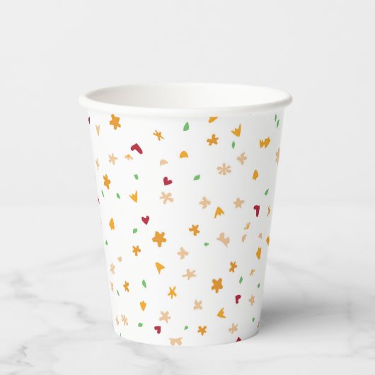 Blume Confetti Pappbecher (Vorderseite)