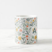 Blume Coral Mustard Monogram Vivid Kaffeetasse (Mittel)