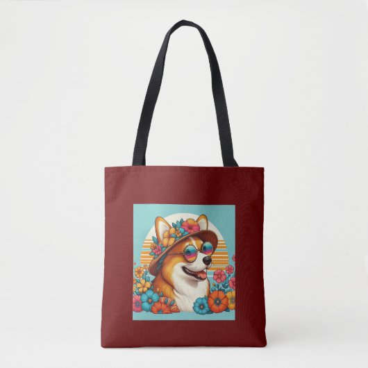 Blume Corgi Tasche (Vorderseite)