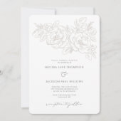 Blume Corner Elegantes Hochzeitsdesign Einladung (Vorderseite)