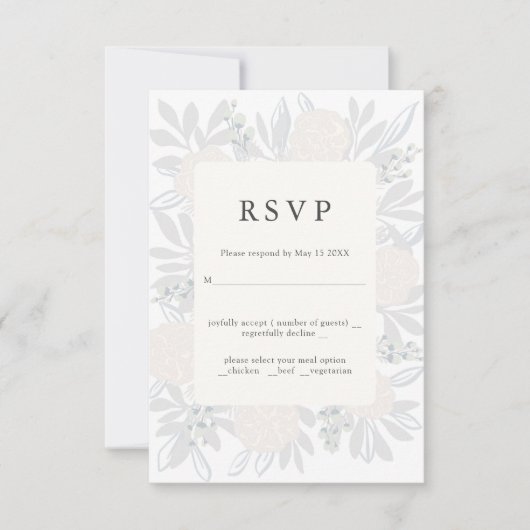 Blume Corner Elegantes Hochzeitsdesign UAWG RSVP Karte (Vorderseite)