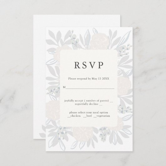 Blume Corner Elegantes Hochzeitsdesign UAWG RSVP Karte (Vorne/Hinten)